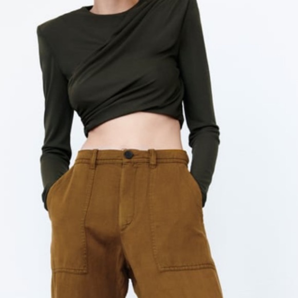NWT Zara linen blend Pocket Pants - Picture 3 of 3